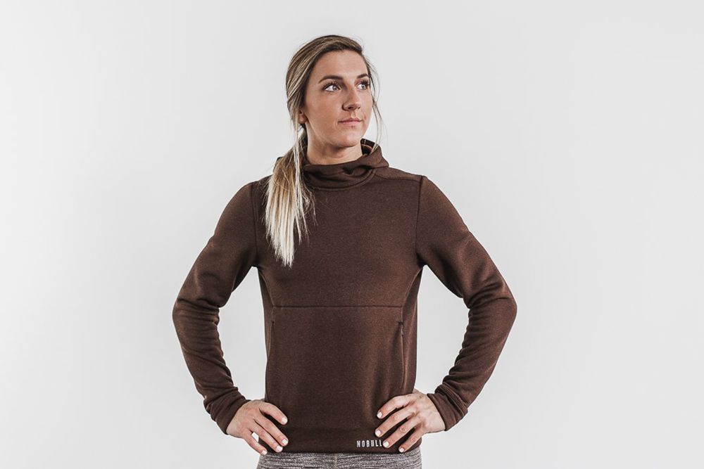 Sweat À Capuche NOBULL Femme Marron - NOBULL Performance Pullover,France (3824-EMHXU)